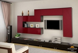 Модерновая гостиная с сочной цветовой гаммой на заказ фото мебели. Мебельный уют.